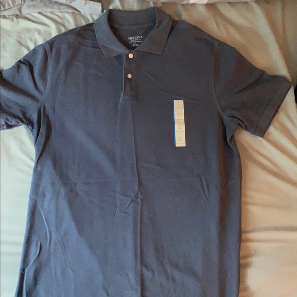 New Large Blue Polo T Shirt